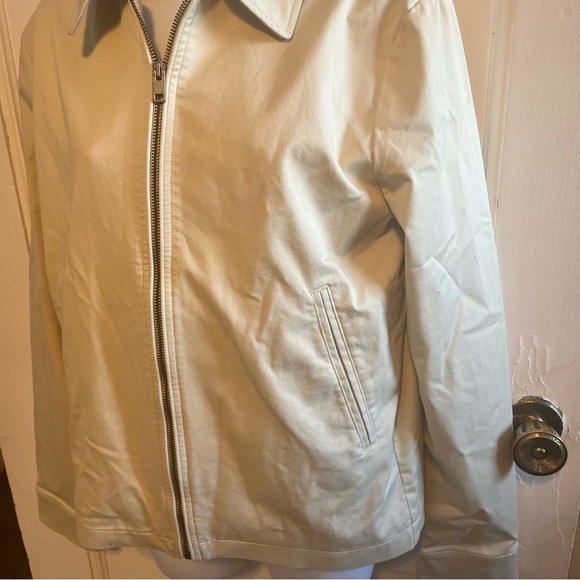 NEW Express Mens XS Jacket Beige Full Zip Stretch Cotton Twill Golf Windbreaker - Picture 3 of 12